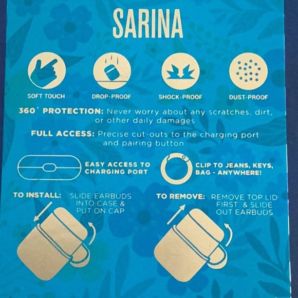 SARINA NEW IN BOX CARRYING CASE FOR AIRPOD PRO - Picture 4 of 4